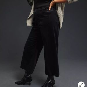 Maeve The Colette Cropped Wide-Leg Corduroy Pants